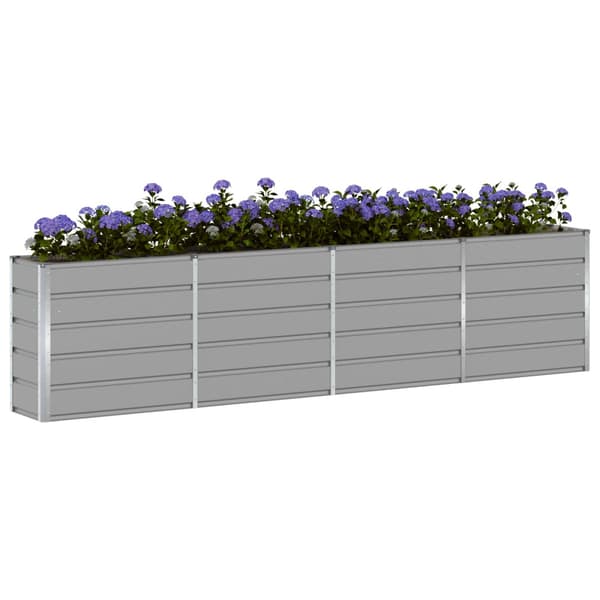 Planteringskärl Ljusgrå 320 x 40 x 75 cm Stål