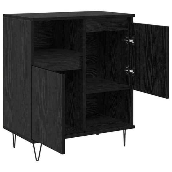 Sideboard 2 pcs Svart Ek 60 x 35 x 70 cm