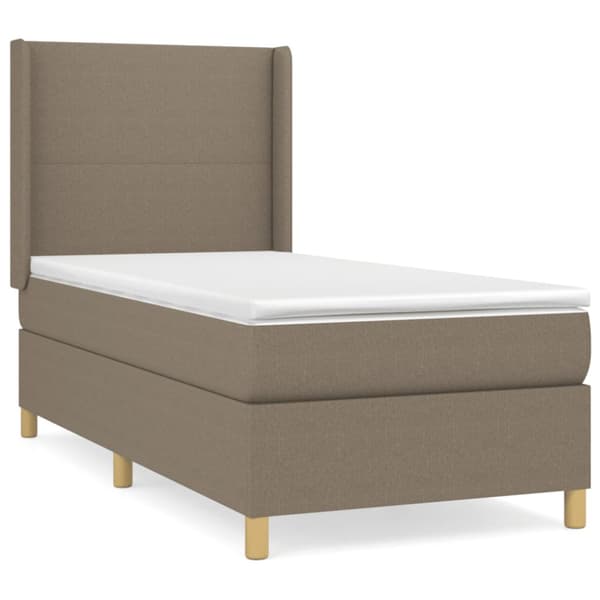 Ramsäng med madrass taupe 80x200 cm tyg