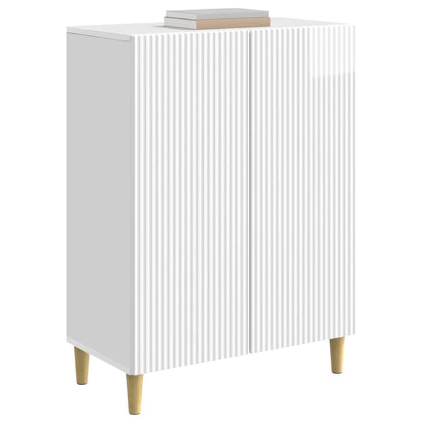 Sideboard Vit högglans 66 x 34,5 x 90 cm Konstruerat trä