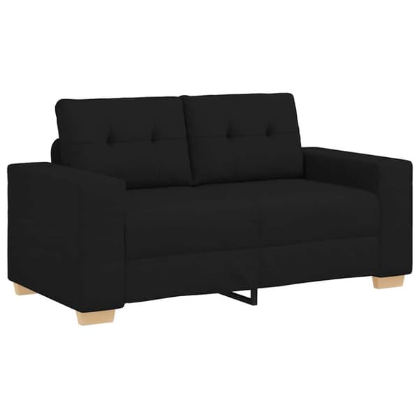 Loveseat soffa svart 160x77x82 cm tyg