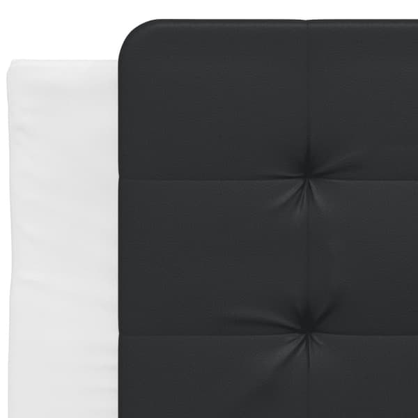 Bed Frame with LED without Mattress "Zadar" White and Black 90x190 cm