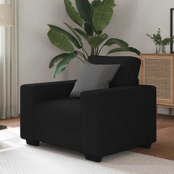 Soffstol svart 100x77x82 cm tyg