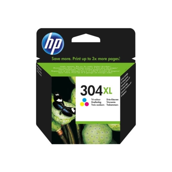HP 304XL - Lång livslängd - färg (cyan, magenta, gul) - original - bläckpatron