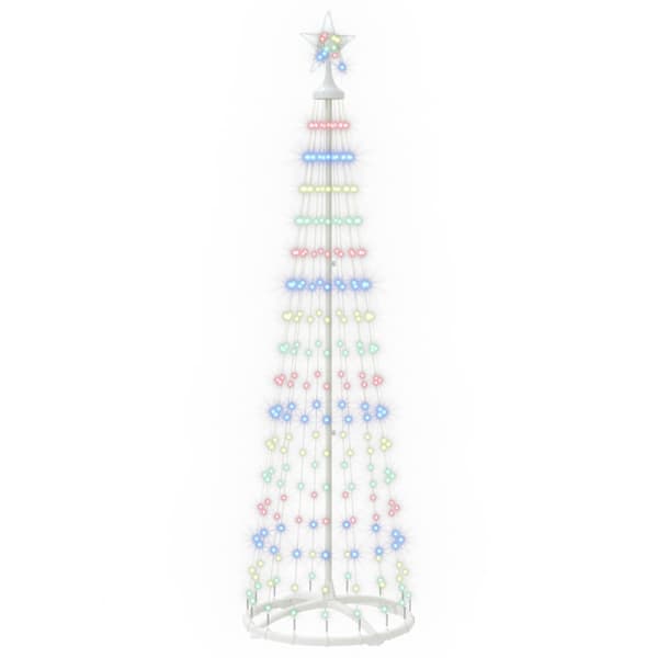 LED-konjulgran 180 cm 250 LED-lampor Mångfärgad Stål Vit