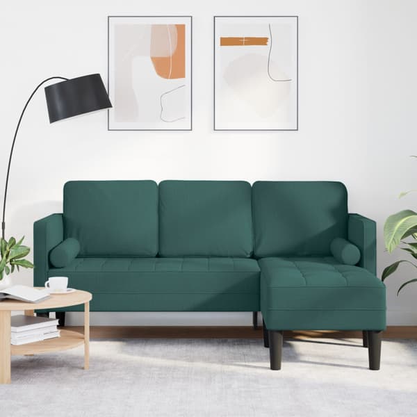 Soffset med kudde Mörkgrön Polyester