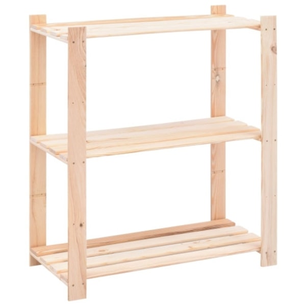 Förvaringshylla 3 hyllplan 80x38x90 massiv furu 150 kg