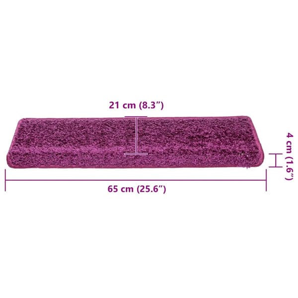 Trappmattor 30 st 65x21x4 cm violett rektangulär kant