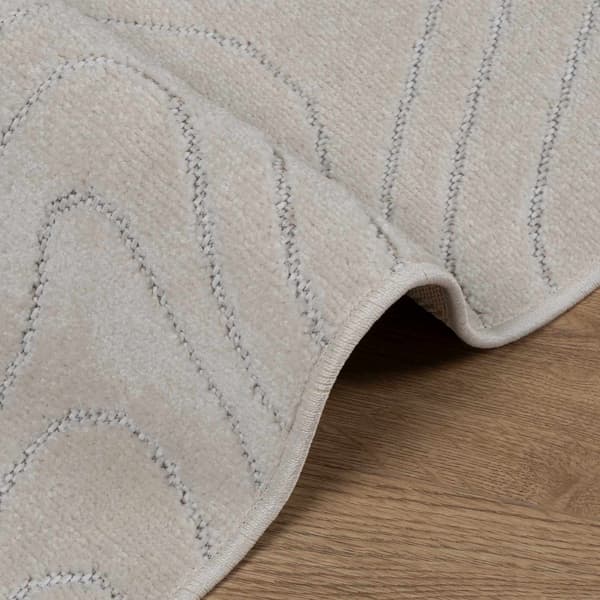 Områdesmattor Rektangulär PALMERAS Kräm 200 x 140 cm Polyester