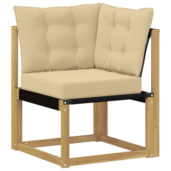 Utomhussoffset med kudde 6 pcs Vit och Beige