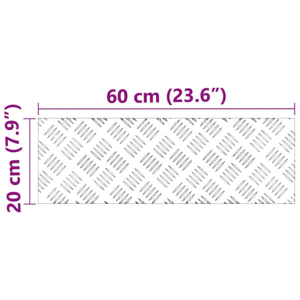 Trappsteg Rektangulär 4 pcs Silver 60 x 20 cm Aluminium