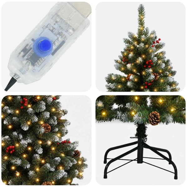 Plast Hingad Julgran 150 cm 150 LED-lampor Varmvit PVC