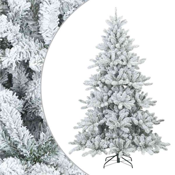 Konstgjord Vikbar Julgran Snö Flocked Vit 210 cm PVC, stål