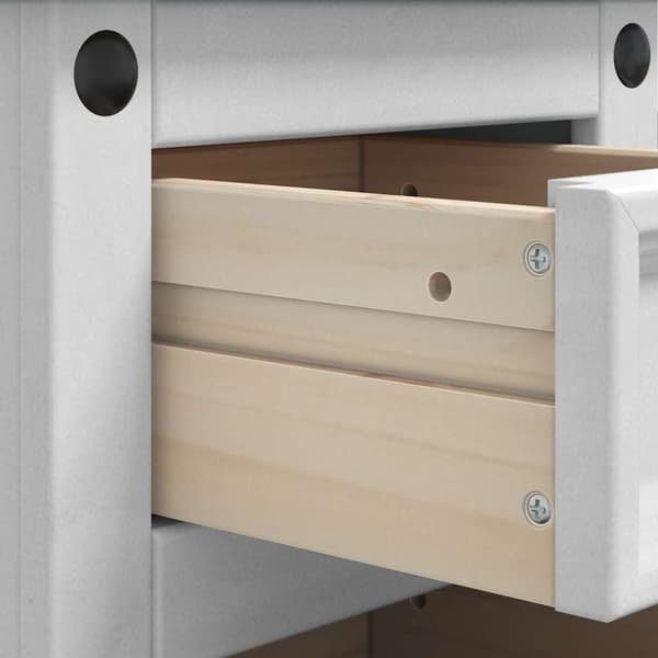 Sängbord CORONA Vit 35 x 32,5 x 58 cm Massiv furu