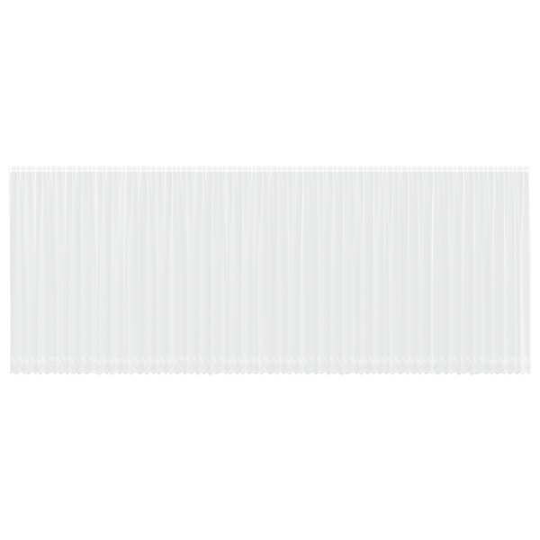 Spetsgardin med gardiner Blommor Vit 280x1200cm Polyester
