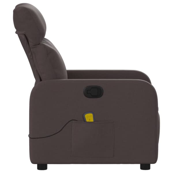 Massagefåtölj mörkbrun tyg