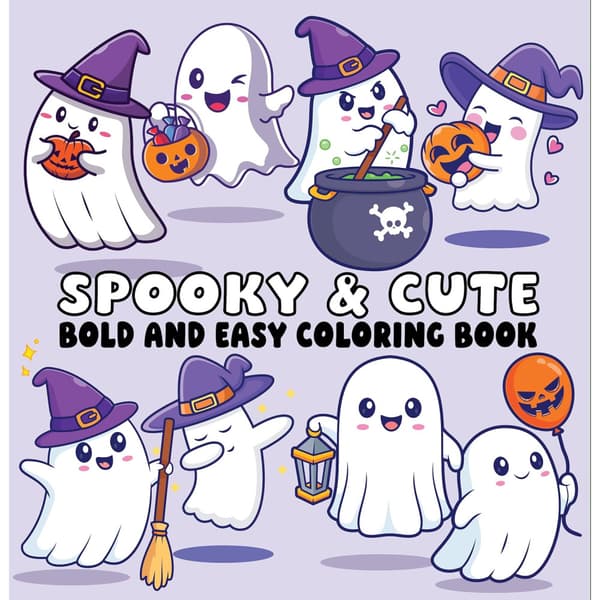 Spooky & Cute Bold and Easy Coloring Book (häftad, eng)