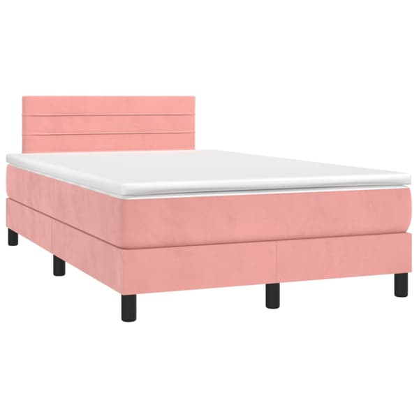 Ramsäng med madrass rosa 120x200 cm sammet