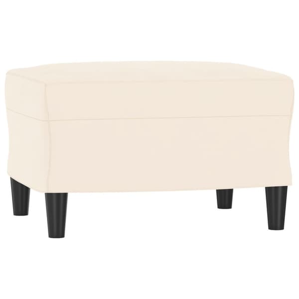 Fotpall gräddvit 60x50x41 cm sammet