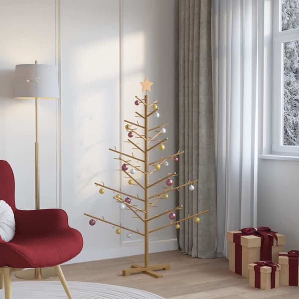 Träjulgran med stativ Brun 150 cm Massivt furuträ