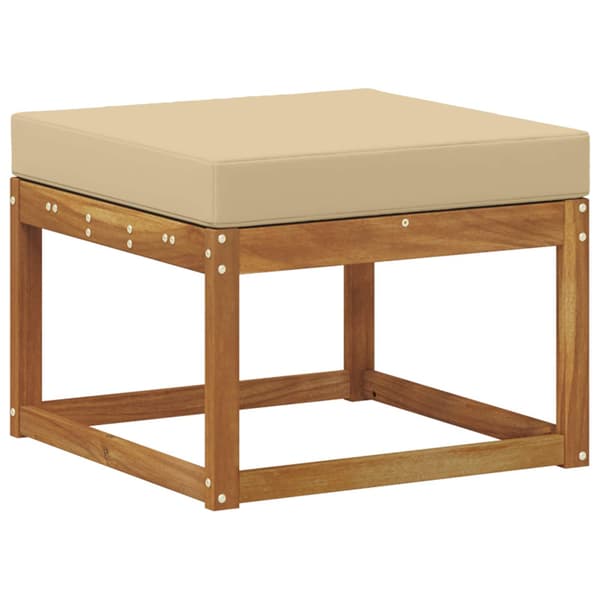 Utomhussoffset med kudde 6 pcs Naturlig och Beige Polyester