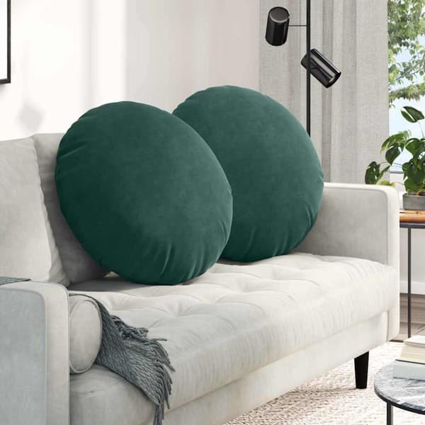 Sittkuddar 2 pcs Mörkgrön Ø 80 x 29 cm Sammet