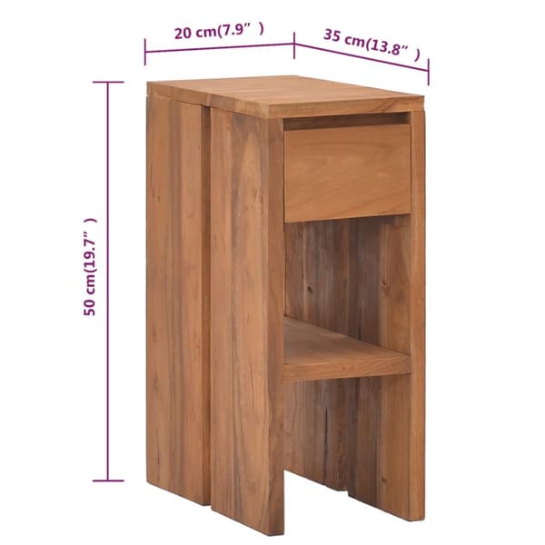 Sängbord 20x35x50 cm massiv teak