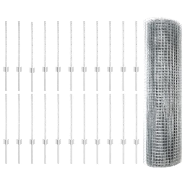Stängsel med stolpe Silver 0,5 x 50 m Stål