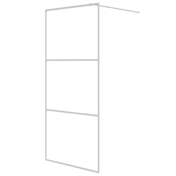 Duschvägg vit 90x195 cm klart ESG-glas