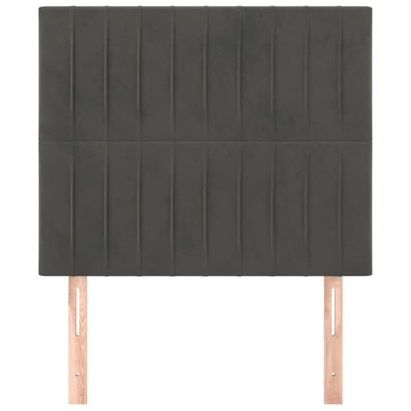 Sänggavel mörkgrå 80x5x118/128 cm sammet