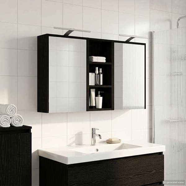 Badrumsskåpsset 3 st 116 x 16 x 62,5 cm Konstruerat trä