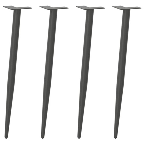 Konsolbordsben konisk form 4 st antracit 72-73 cm stål