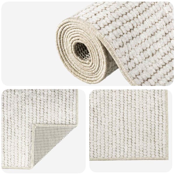Matta Gräddvit 300 x 400 cm 100% Polyester 3 mm Tvättbar