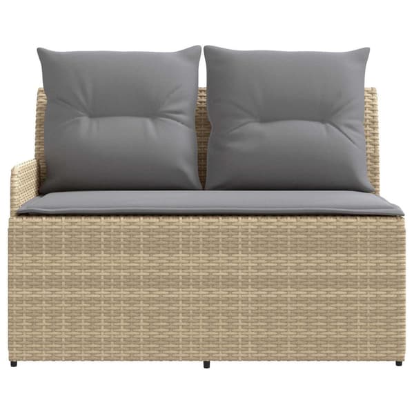 Trädgårdsarmsoffa med lyftbord 2 Stycke Beige och Ljusgrå