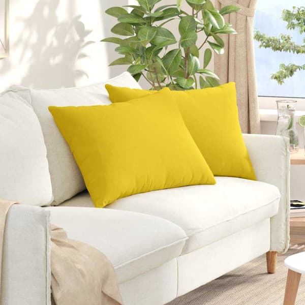 Sofakuddar 2 pcs Ljusgul 70 x 50 cm tyg