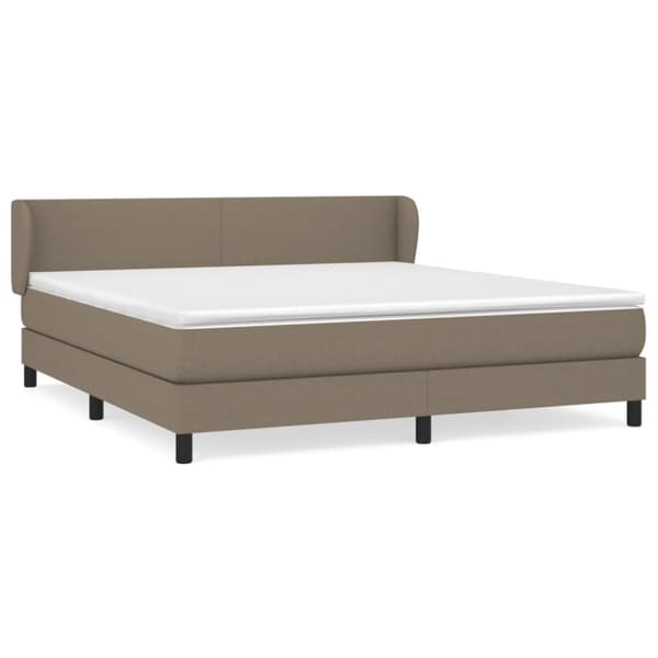 Ramsäng med madrass taupe 160x200 cm tyg