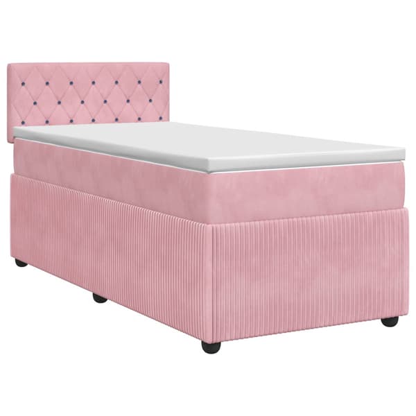 Kontinentalsäng med madrass Rosa 100 x 200 cm Sammet