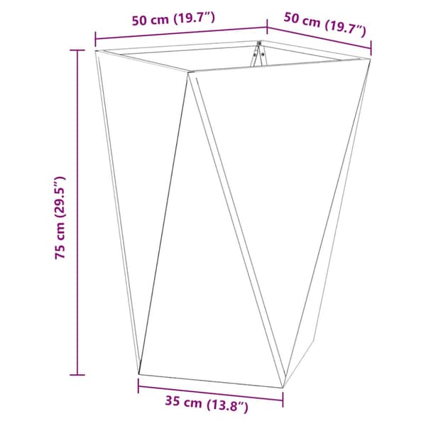 Planteringskärl Vit 50 x 50 x 75 cm Stål