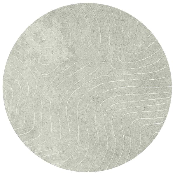 Områdesmattor Rund PALMERAS Grön Ø 200 CM Polyester