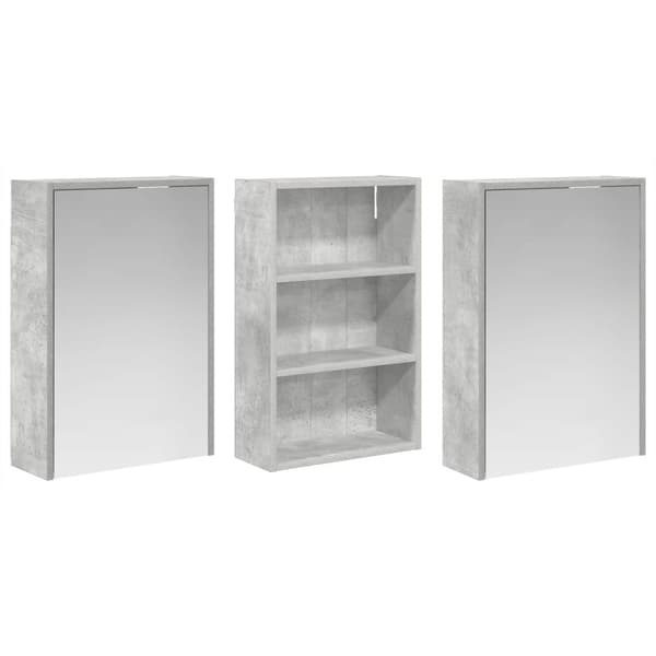 Badrumsskåpsset 3 st 126 x 16 x 62.5 cm Konstruerat trä