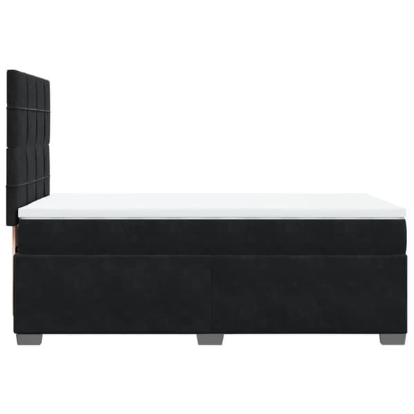 Ramsäng med madrass svart 90x190 cm sammet