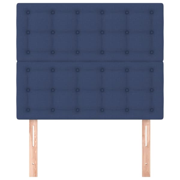 Sänggavel blå 100x5x118/128 cm tyg