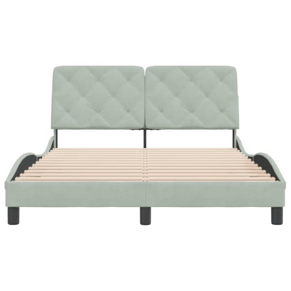 Bed Frame without Mattress Light Grey 120x200 cm Velvet
