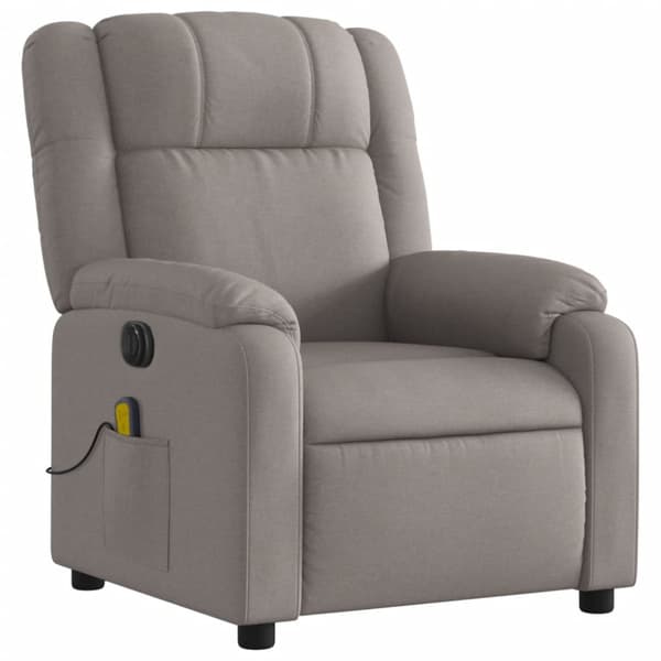 Elektrisk massagefåtölj taupe tyg