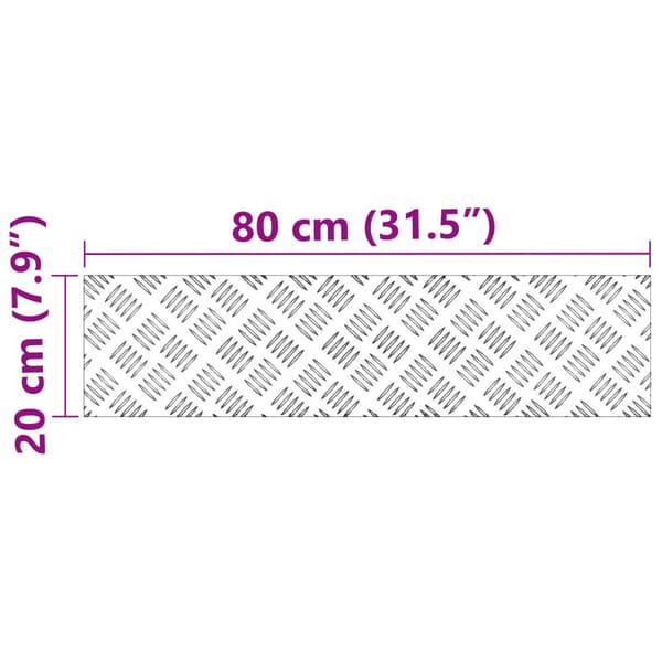Trappsteg Rektangulär 2 pcs Silver 80 x 20 cm Aluminium