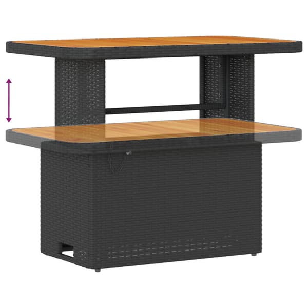 Trädgårdsoffset 9 pcs Svart Poly Rattan och Pulverlackerad Stål