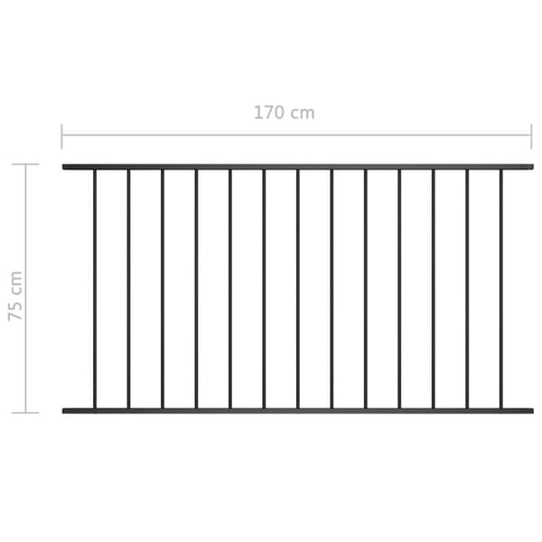 Staketpanel Woerden pulverlackerad stål 1,7x0,75 m svart