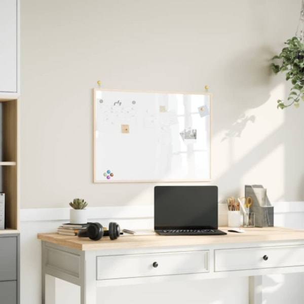 Magnetisk whiteboard med ram i massiv furu 80x55 cm