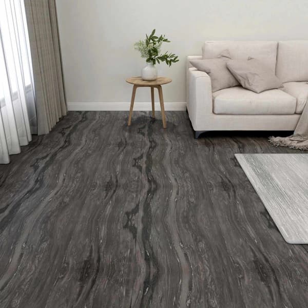Golvplankor 55 pcs Mörkgrå 5,11 m² PVC