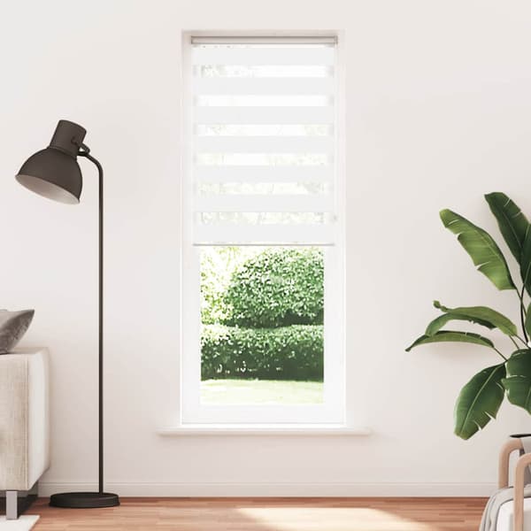Rullgardin zebra vit 75x230 cm tyg bredd 70,9 cm polyester